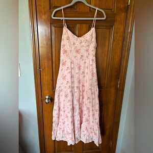 Trixxi Pink Floral Spaghetti-Strap Maxi Dress Size Medium